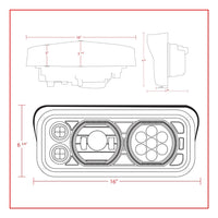 Trux Chrome Universal LED Projector Headlight Assembly w Aux. Halo Rings (Passenger Side)