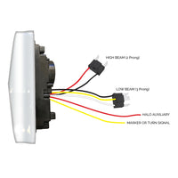 Universal LED Headlight Ass. w Aux. Halos & Housing - Passenger or Driver