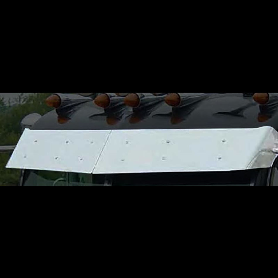 Roadworks 2005+ Peterbilt UltraCab 11" Stainless Steel Visor w Mounted Mirror Drops