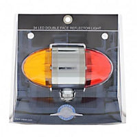 17 LED Dual Function Reflector Double Face Light - Amber/Red LED & Amber/Red Lens