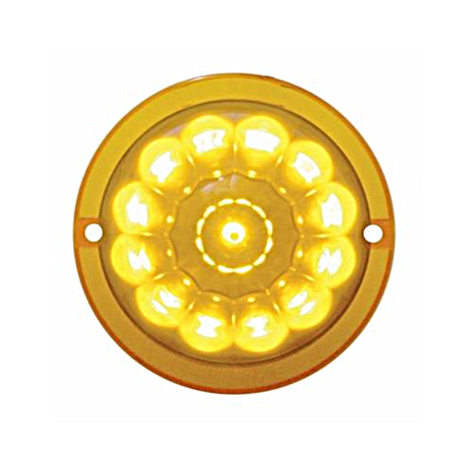 United Pacific 13 LED Watermelon Truck-Lite Style Cab Light - Amber LED/Amber Lens