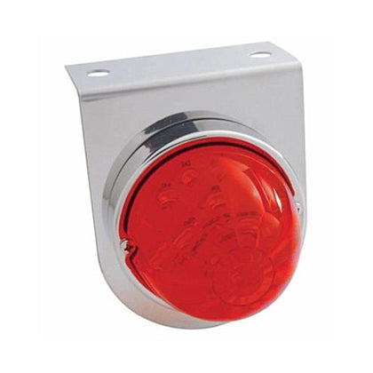 United Pacific - Stainless Light Bracket With 17 LED Dual Function Watermelon Lights - Red LED/Red Lens
