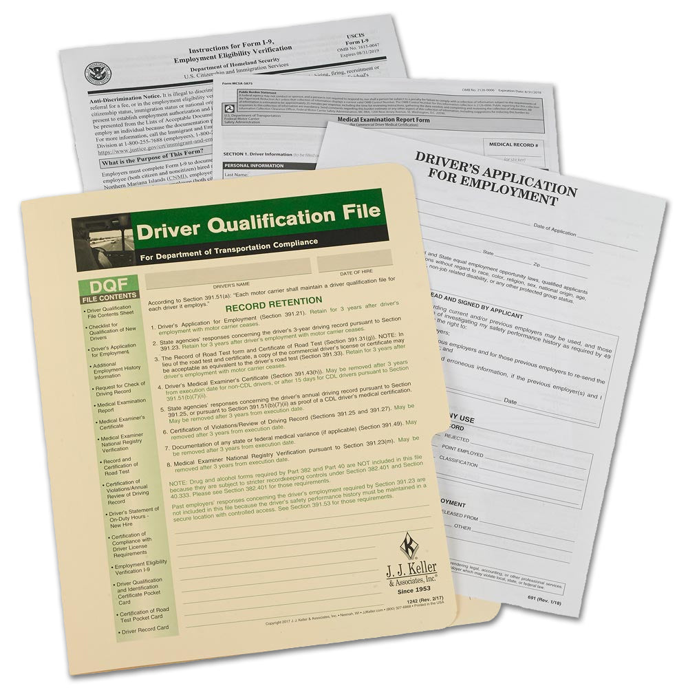 Driver Qualification File Packet (Single Copy)