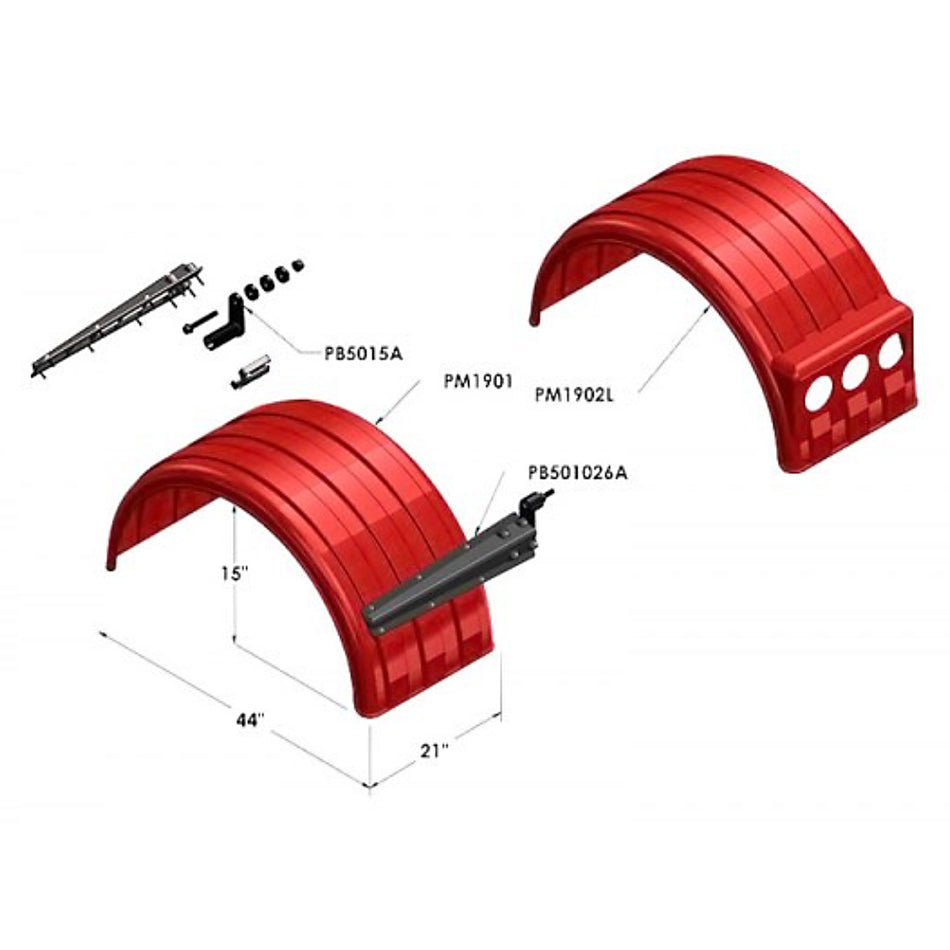 Minimizer Half Circle Fender for 19.5 Tire - Black