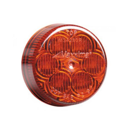 Maxxima - 2" Round, Red/Clear Marker/Clearance Light