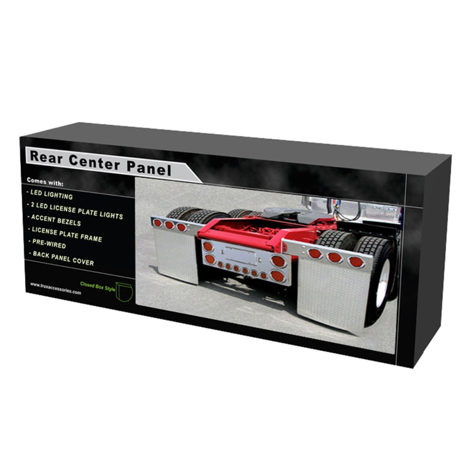 Trux Standard Rear Center Panel w 4" Holes / 2" Holes / 2 License LED Holes