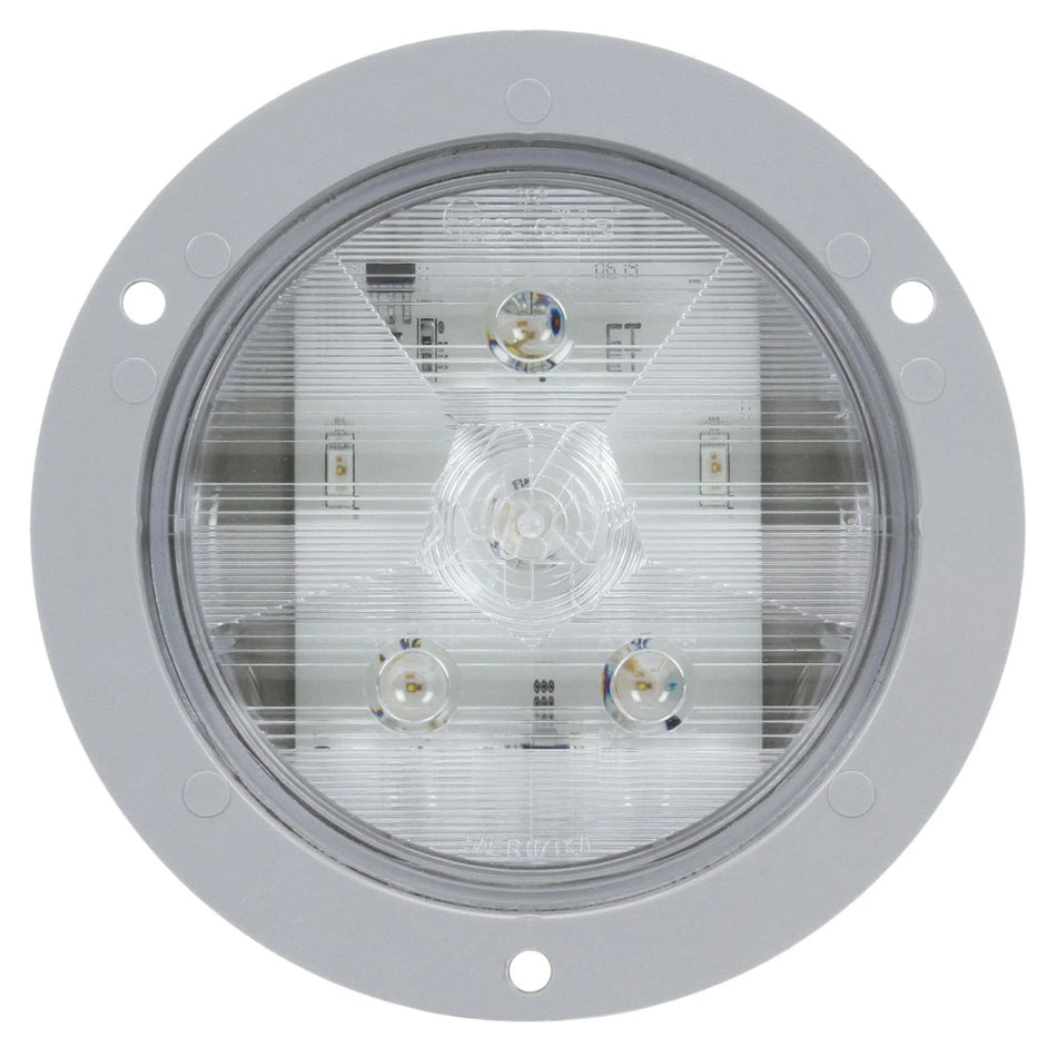Truck-lite - 4" Stop/Turn/Tail Light Red LED, Clear Lens & Gray Flange