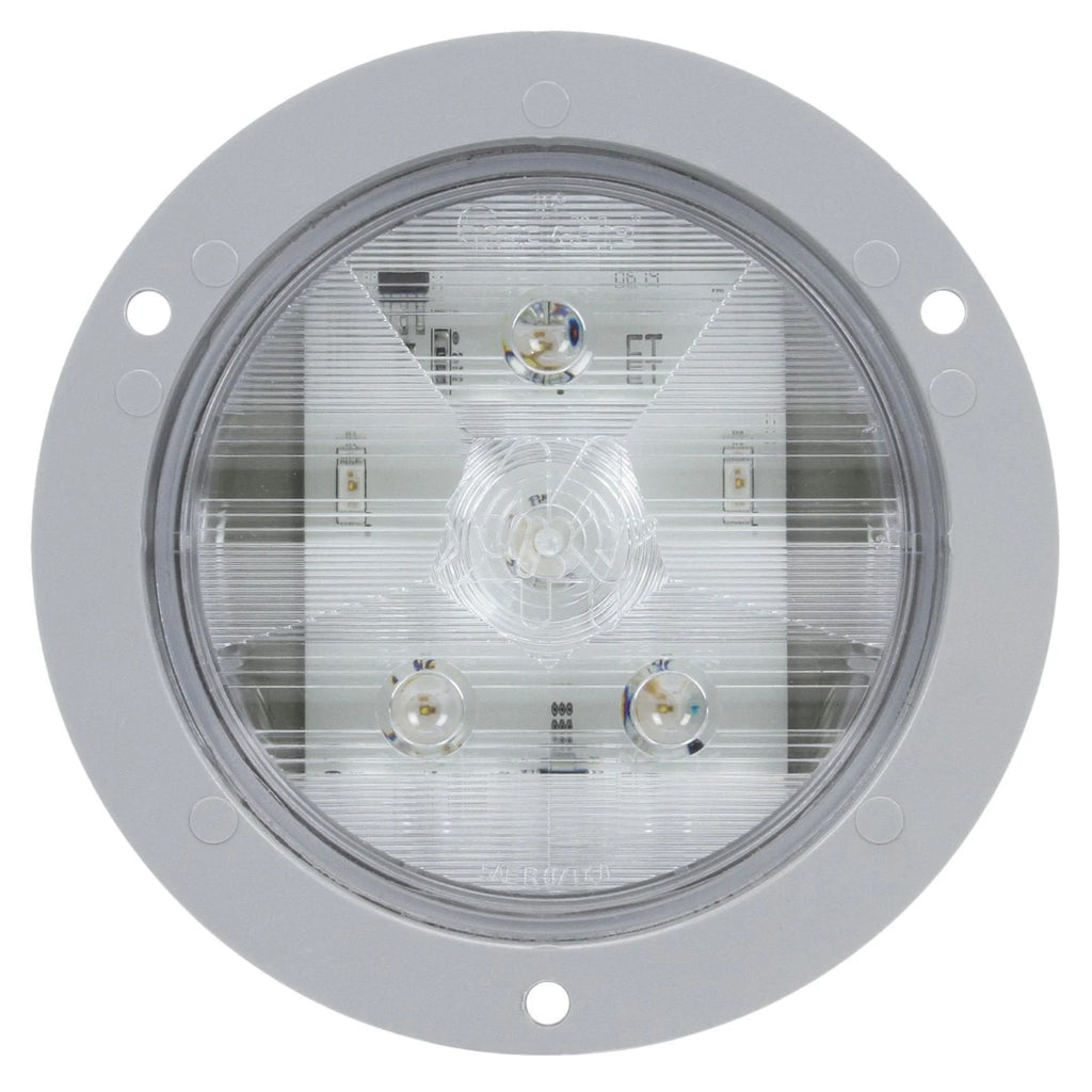 Truck-lite - 4" Stop/Turn/Tail Light Red LED, Clear Lens & Gray Flange