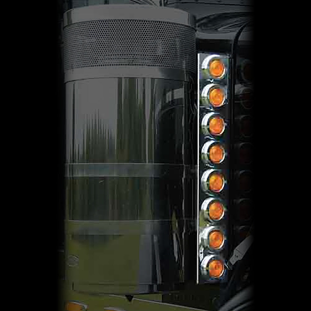 Roadwork's Peterbilt 379 05+ 15" Premium Donaldson Air Cleaner Front Light Bar (16 x 2" light holes)