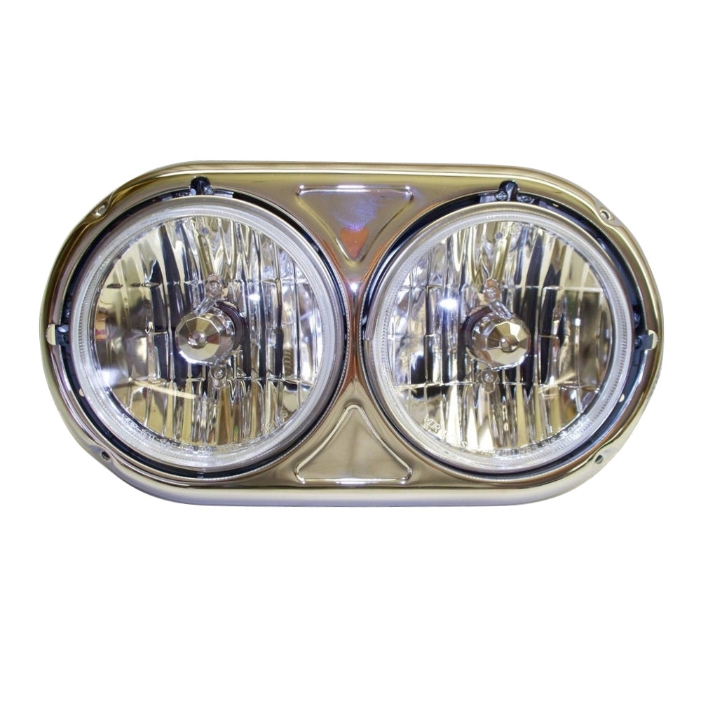 Aftermarket A Model Dual Headlight Assembly upgrade W/Bezel (Driver or Passenger side)