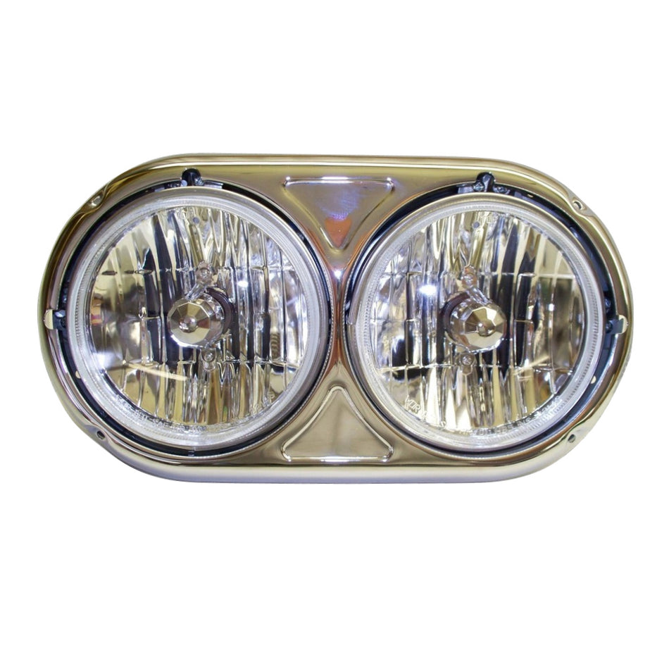 Aftermarket A Model Dual Headlight Assembly upgrade W/Bezel (Driver or Passenger side)