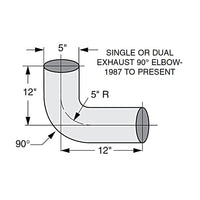 DynaFlex Chrome Below Muffler Long 90 Elbow Fits Freightliner Classic & FLD