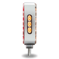 Trux Double Face Amber/Red Turn & Marker to Green or Blue Aux. Square LED Double Post Light - Clear Lens
