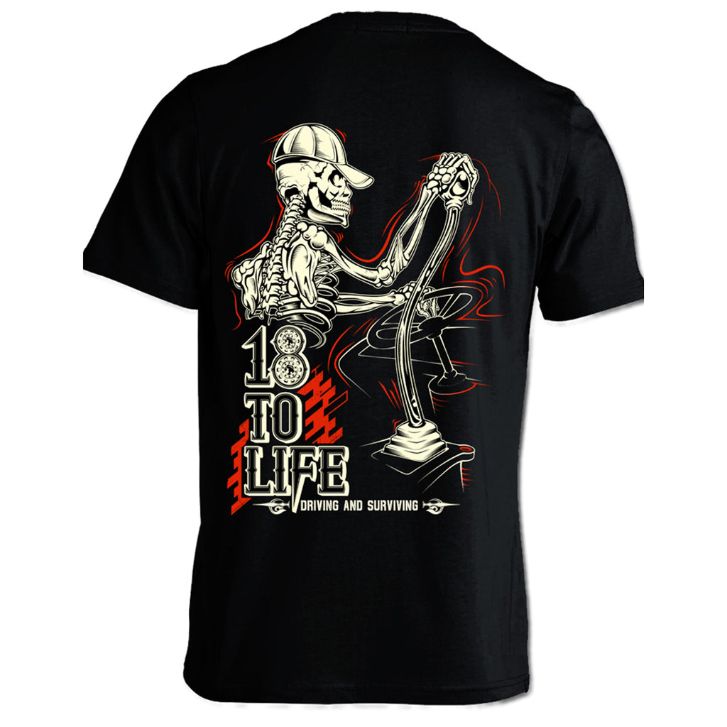 Hot Rig's "18 to Life Skeleton" T-shirt
