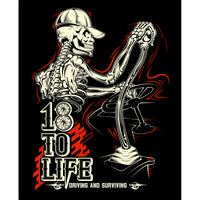 Hot Rig's "18 to Life Skeleton" T-shirt