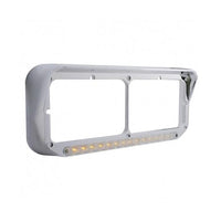 14 LED Rectangular Dual Headlight Bezel with Visor (various colors)