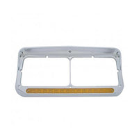14 LED Rectangular Dual Headlight Bezel with Visor (various colors)