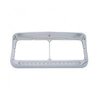 14 LED Rectangular Dual Headlight Bezel with Visor (various colors)