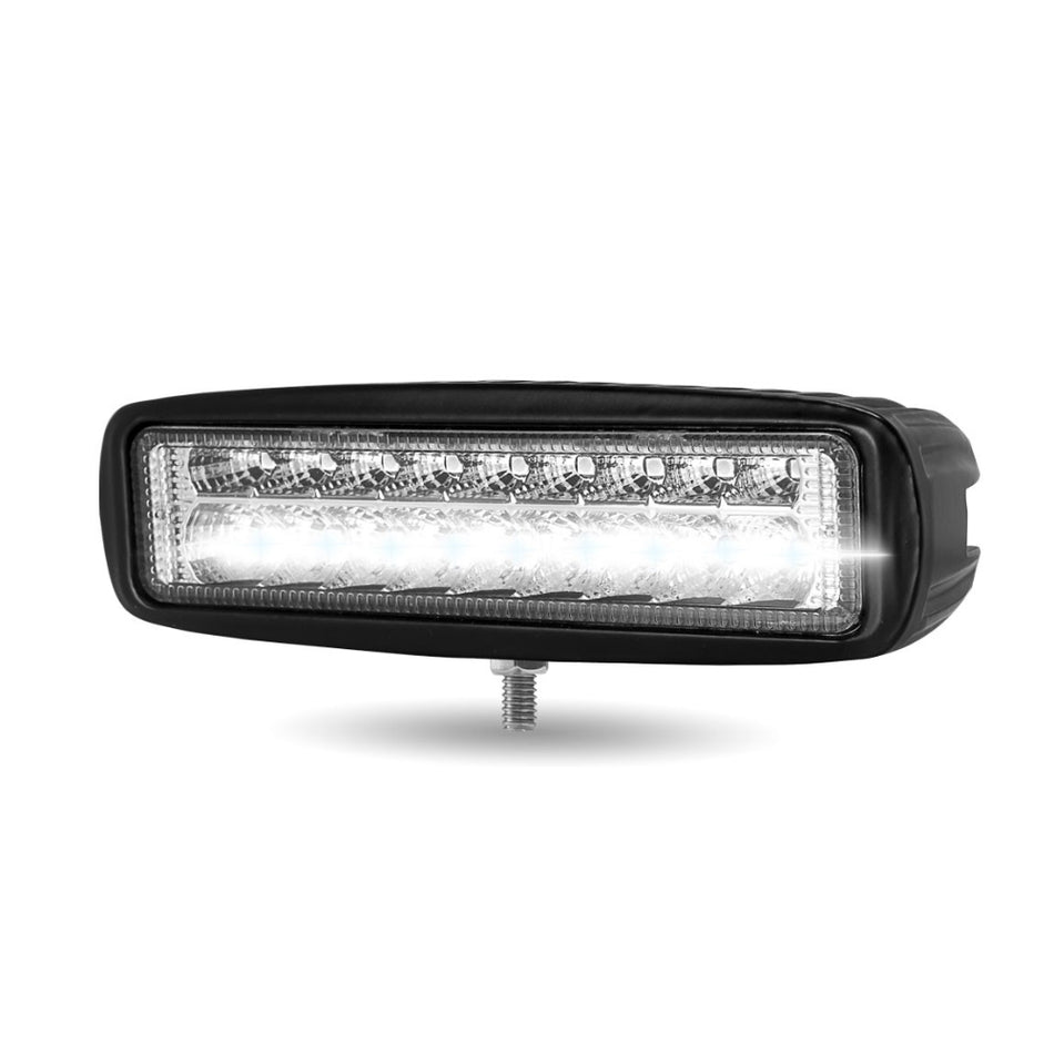 Trux - 6" Rectangle "Strobe Series" Spot LED Work Lamp w Amber Strobe