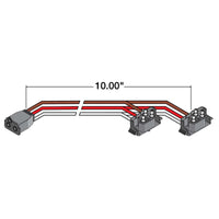 Stop/Turn/Tail Plug, 16 Gauge GPT Wire, Female Straight PL-3, Right Angle PL-3/Right Angle PL-3, 10 in.