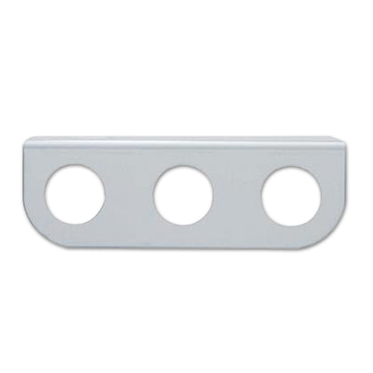United Pacific - Stainless Mini Light Bracket With Three 13/16" Round Cutouts