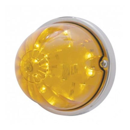17 LED Dual Function Watermelon Flush Mount Kit With Low Profile Bezel - Amber LED/Amber Lens