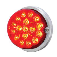 17 LED Dual Function Watermelon Clear Reflector Flush Mount Kit w Low Profile Bezel - Red LED/Red Lens
