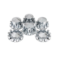 Chrome Pointed Axle Cover Combo Kit With 33mm Thread-On Cylinder Nut Cover