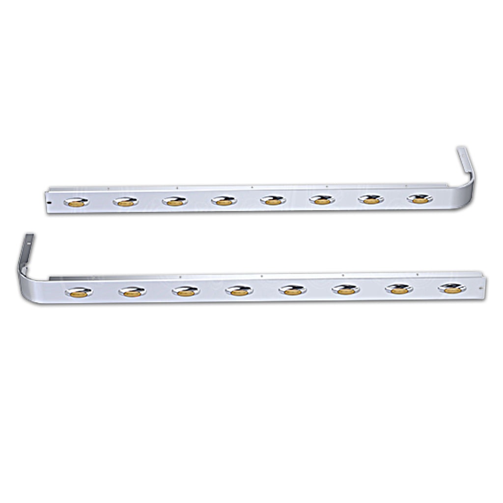 2018+ Peterbilt 389 Long Hood 78" x 4" Sleeper Panels w M5 Amber LED Lights