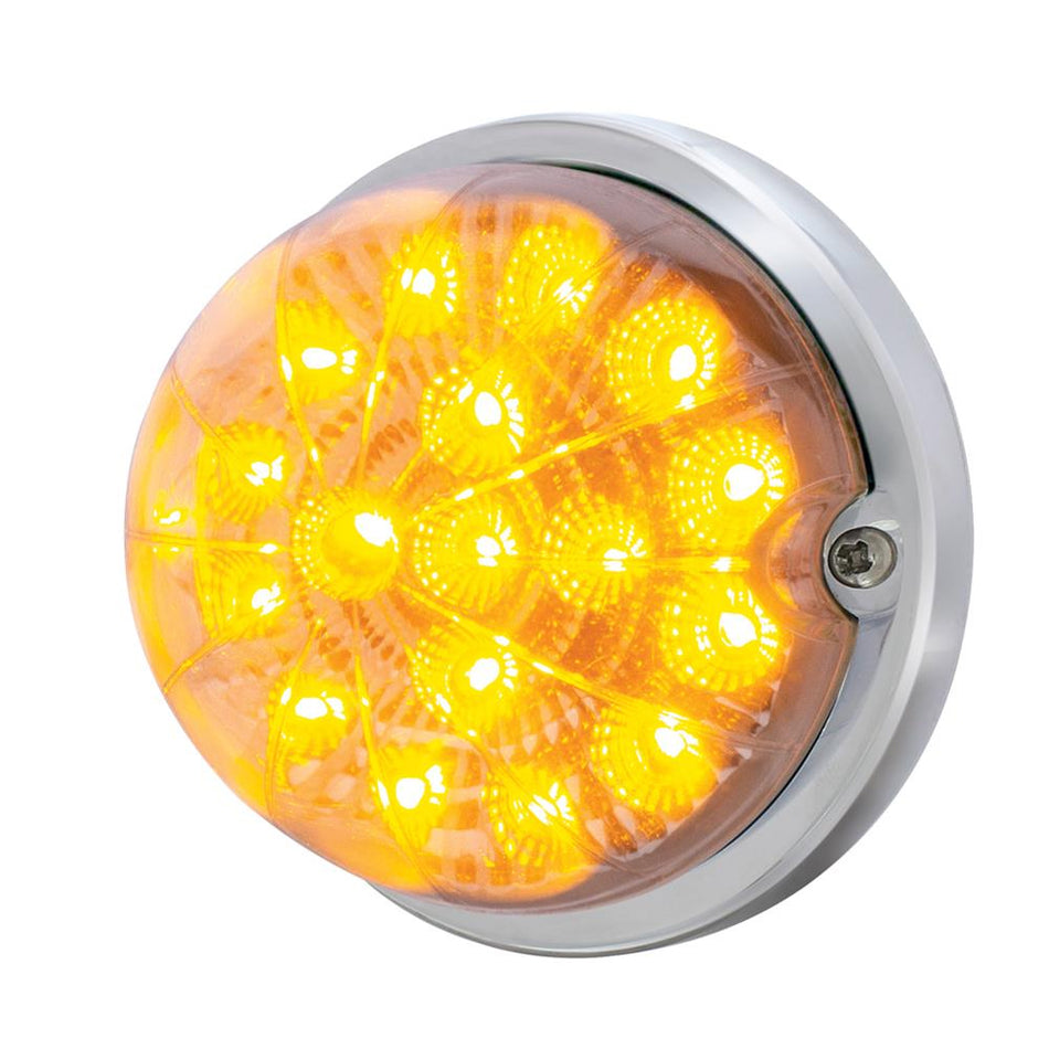 17 LED Dual Function Watermelon Clear Kit w Low Profile Bezel-Amber LED/Clear Lens
