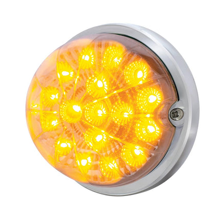 17 LED Dual Function Watermelon Clear Kit w Low Profile Bezel-Amber LED/Clear Lens