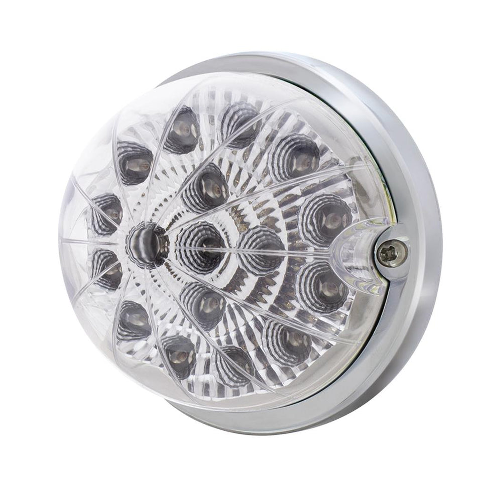 17 LED Dual Function Watermelon Light Flush Mount Kit w Bezel - Red LED/Clear Lens