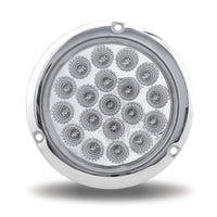 4" Red Stop, Turn & Tail to Blue Aux Round Flange Mount LED Light - 19 Diodes