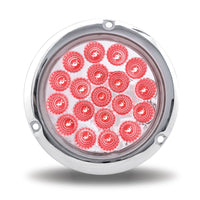 4" Red Stop, Turn & Tail to Blue Aux Round Flange Mount LED Light - 19 Diodes