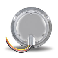 4" Red Stop, Turn & Tail to Blue Aux Round Flange Mount LED Light - 19 Diodes