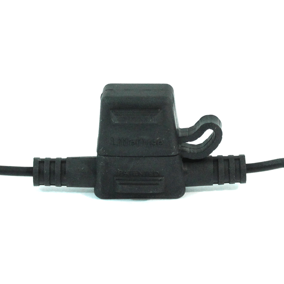 Waytek - Littelfuse 0FHM0003ZXJB MINI In-Line Fuse Holder, 4" leads, 16Ga. Black GXL Wire