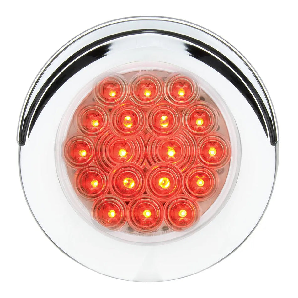 Grand General - 4" Fleet Flat Surface Mount LED Light w Chrome Twist & Lock Bezel (Red or Amber)