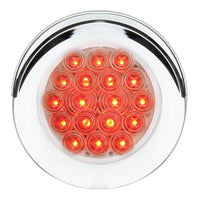 Grand General - 4" Fleet Flat Surface Mount LED Light w Chrome Twist & Lock Bezel (Red or Amber)