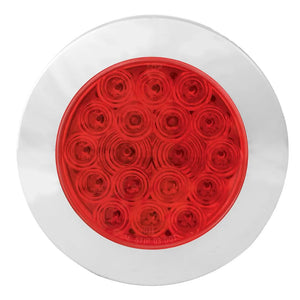 Grand General 4" Fleet Flat Surface Mount LED Light w Chrome Twist/Lock Bezel (Red or White)