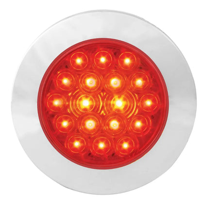 Grand General 4" Fleet Flat Surface Mount LED Light w Chrome Twist/Lock Bezel (Red or White)