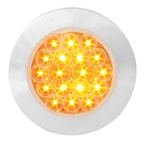 Grand General - 4" Fleet Flat Surface Mount LED Light w Chrome Twist & Lock Bezel (Red or Amber)