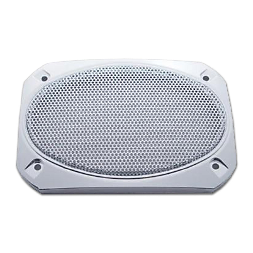 Chrome 6-3/8" X 4-5/16" Speaker Covers For Various Peterbilt Models (Pair)