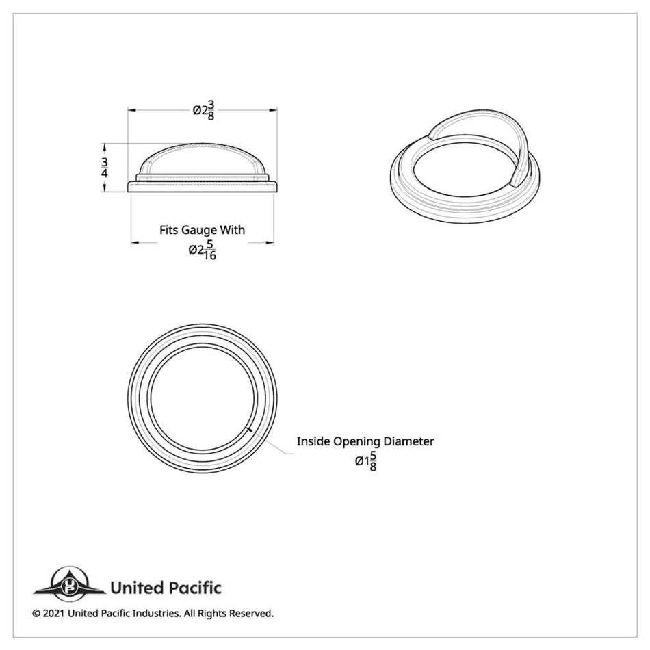 Chrome Small Gauge Bezel With Visor For Freightliner