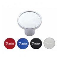 Chrome Aluminum Screw-On Air Valve Knob w Multi-Color Glossy Stickers - Tractor