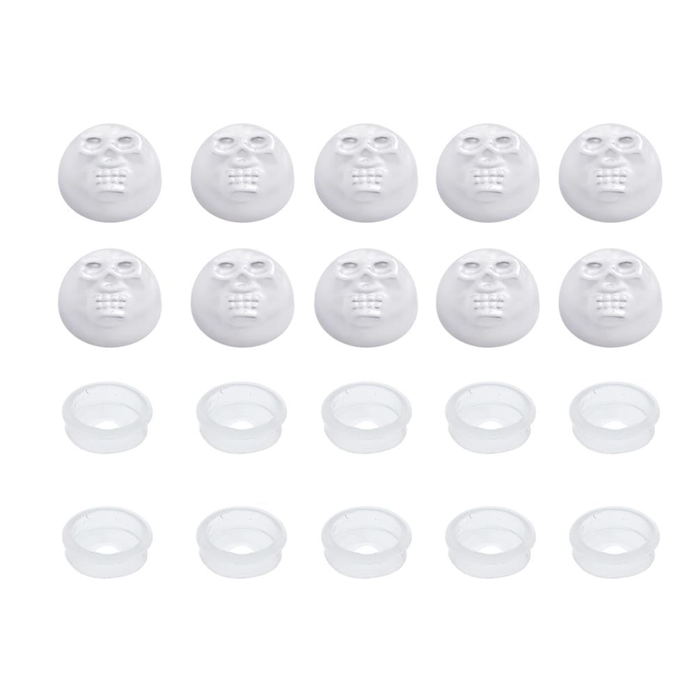 United Pacific Chrome Plastic Skull Snap-On Cap For 1/4" Screws (10-Pack)