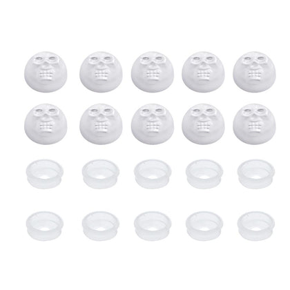 United Pacific Chrome Plastic Skull Snap-On Cap For 1/4" Screws (10-Pack)
