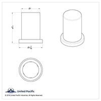 United Pacific - 1" X 1 7/8" International Chrome Hulk Bolt Cover
