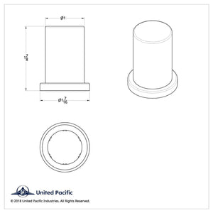 United Pacific - 1" X 1 7/8" International Chrome Hulk Bolt Cover