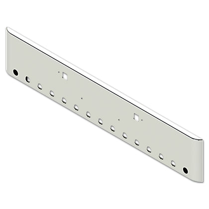 Peterbilt 388/389 18" Rolled End 7GA Chrome Bumper w Bolt, Tow & 19 x .75" Light Holes