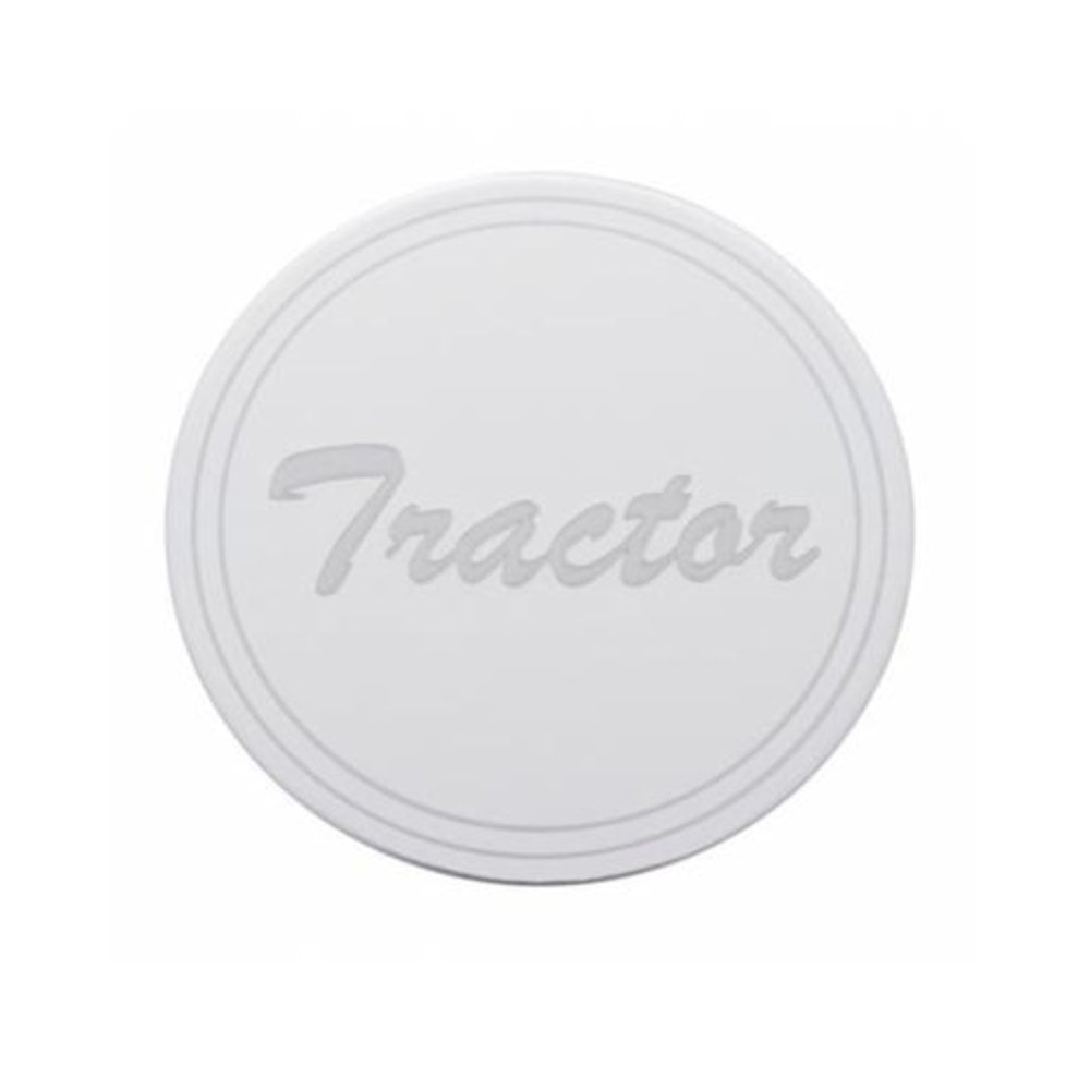 United Pacific "Tractor" Stainless Air Valve Knob Plaque Only - Cursive Script
